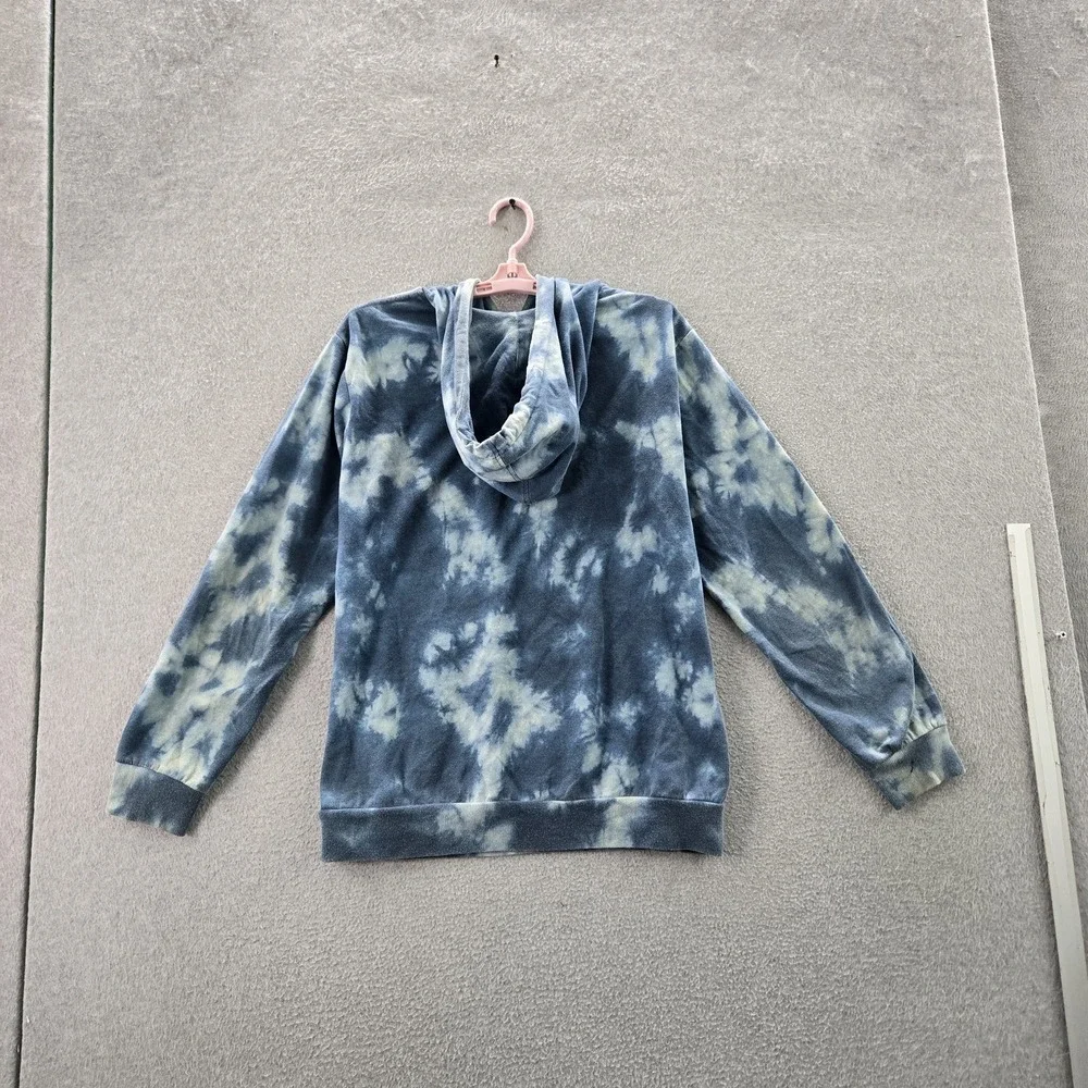 Sailor‎ Moon Women Hoodie M Blue Graphic Print Fleece Anime Tie-Dye Whimsical